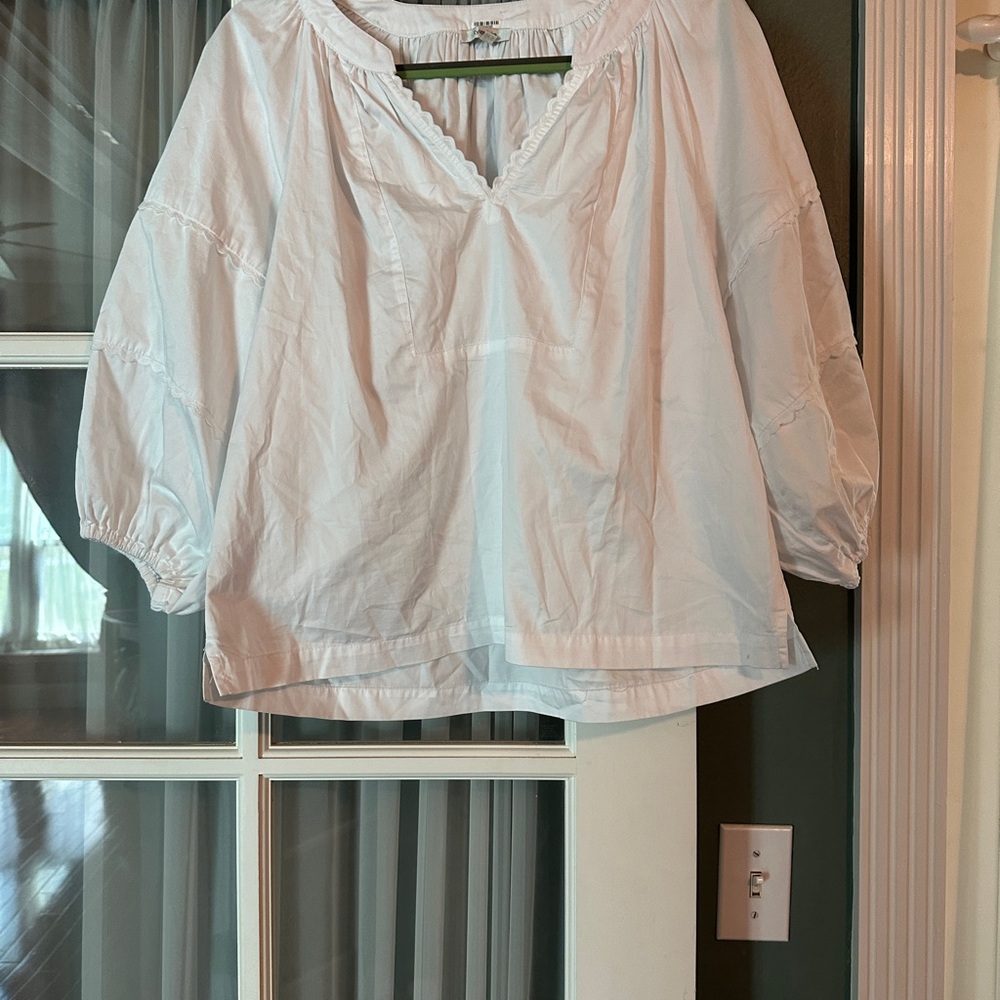Romantic Tyler Boe Embroidered Puff Sleeve Top Size M
